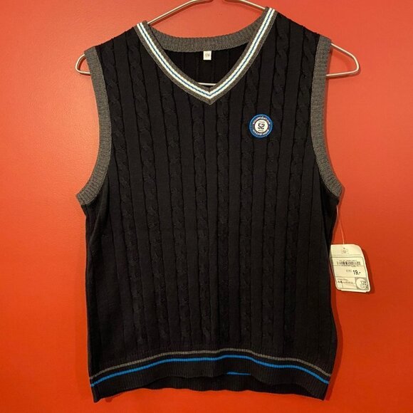 ⭐4 FOR $20⭐ Palomino Boy's Black Sweater Vest - Size 8 - NWT - Picture 1 of 4